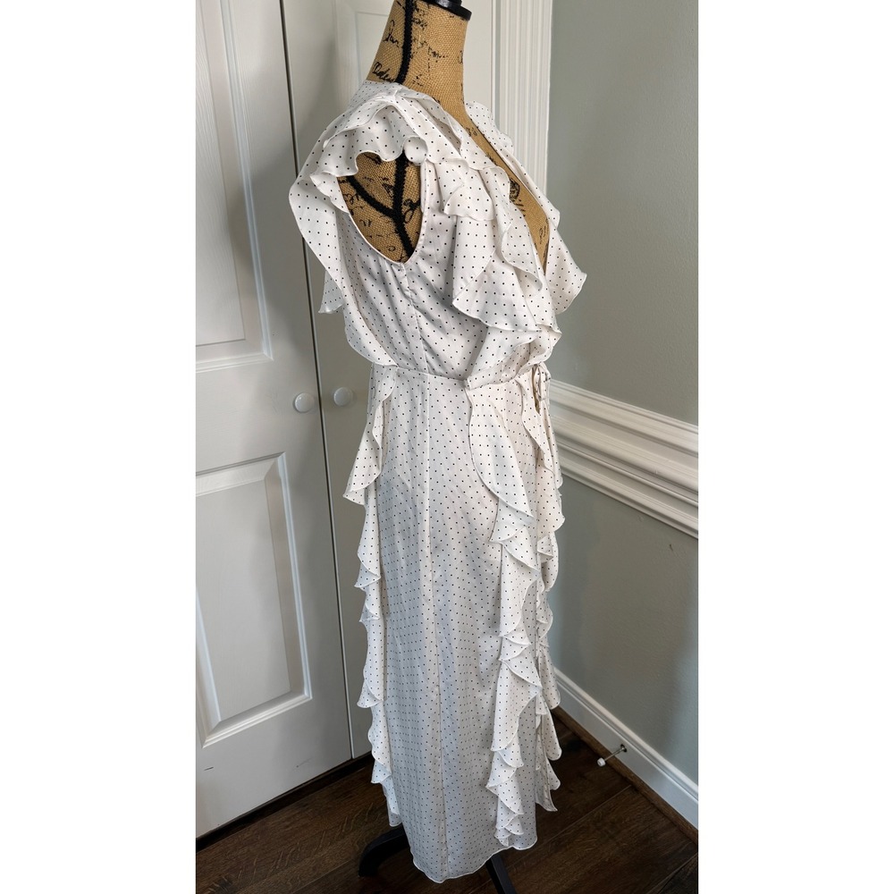 Vintage Victorias Secret Polka Dot Ruffle Robe and Slip Dress‎ Set  XS EUC - Picture 8 of 11